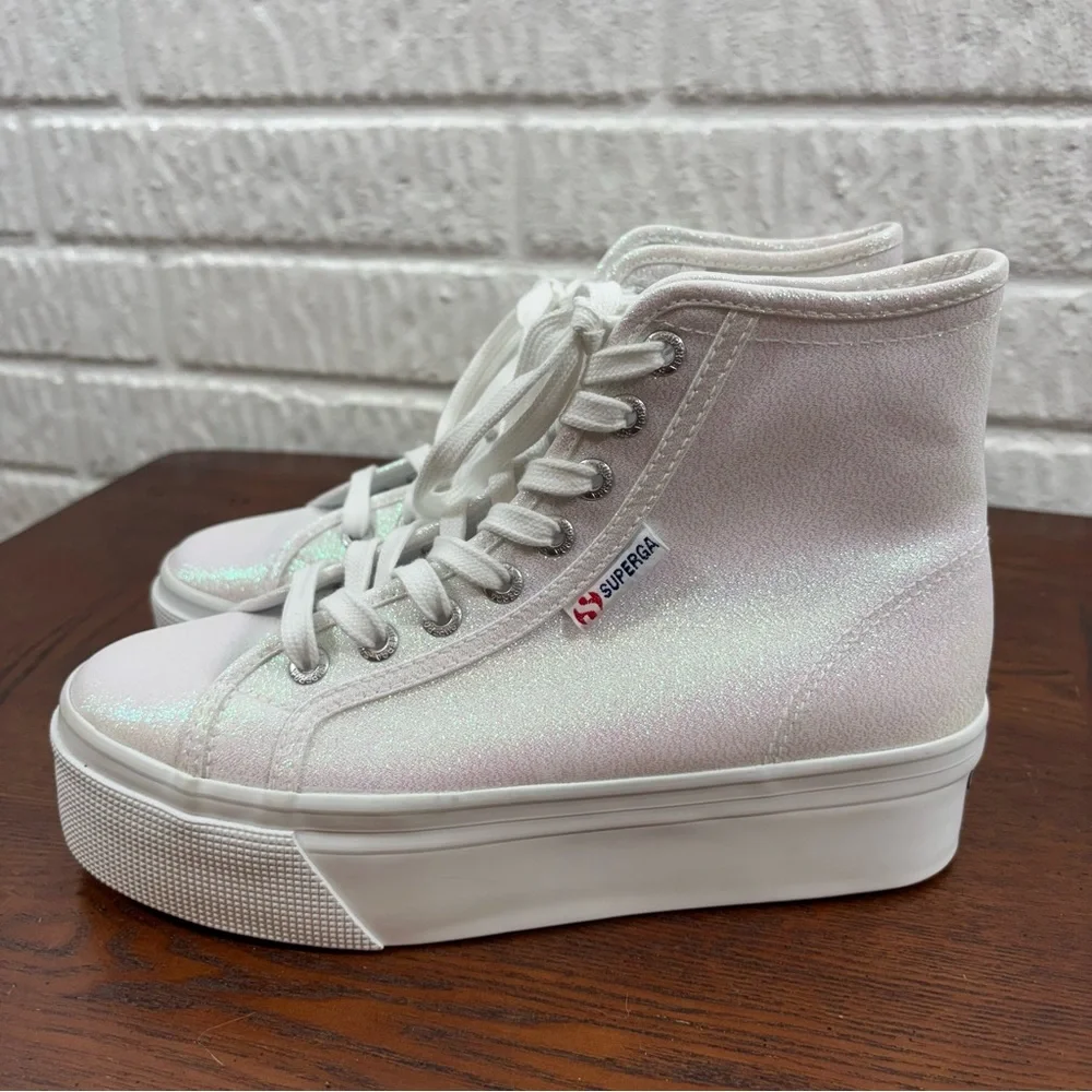 Superga‎ High Top Sneakers Lame Iridescent 2708 NWT 6